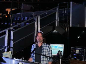 Paul Mirkovich on set of The Voice